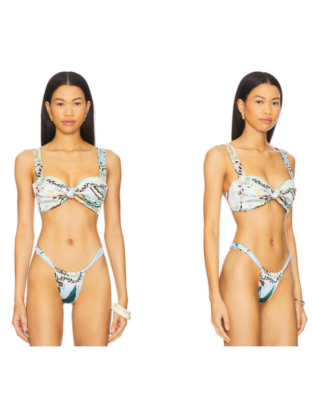 Montce Knotted Hayden Bikini Top Wide Strap St. Barths Floral SIZE M $152MSRP